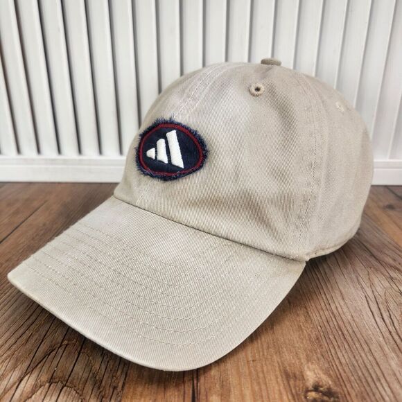 Adidas Canvas Classic Strapback Hat Cap Tan Patch Logo Casual Dad Outdoor Garden - Picture 1 of 11